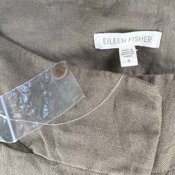 New Eileen Fisher 100% Linen Wide Leg Straight Trousers Minimalist Coastal Pants - Picture 3 of 9